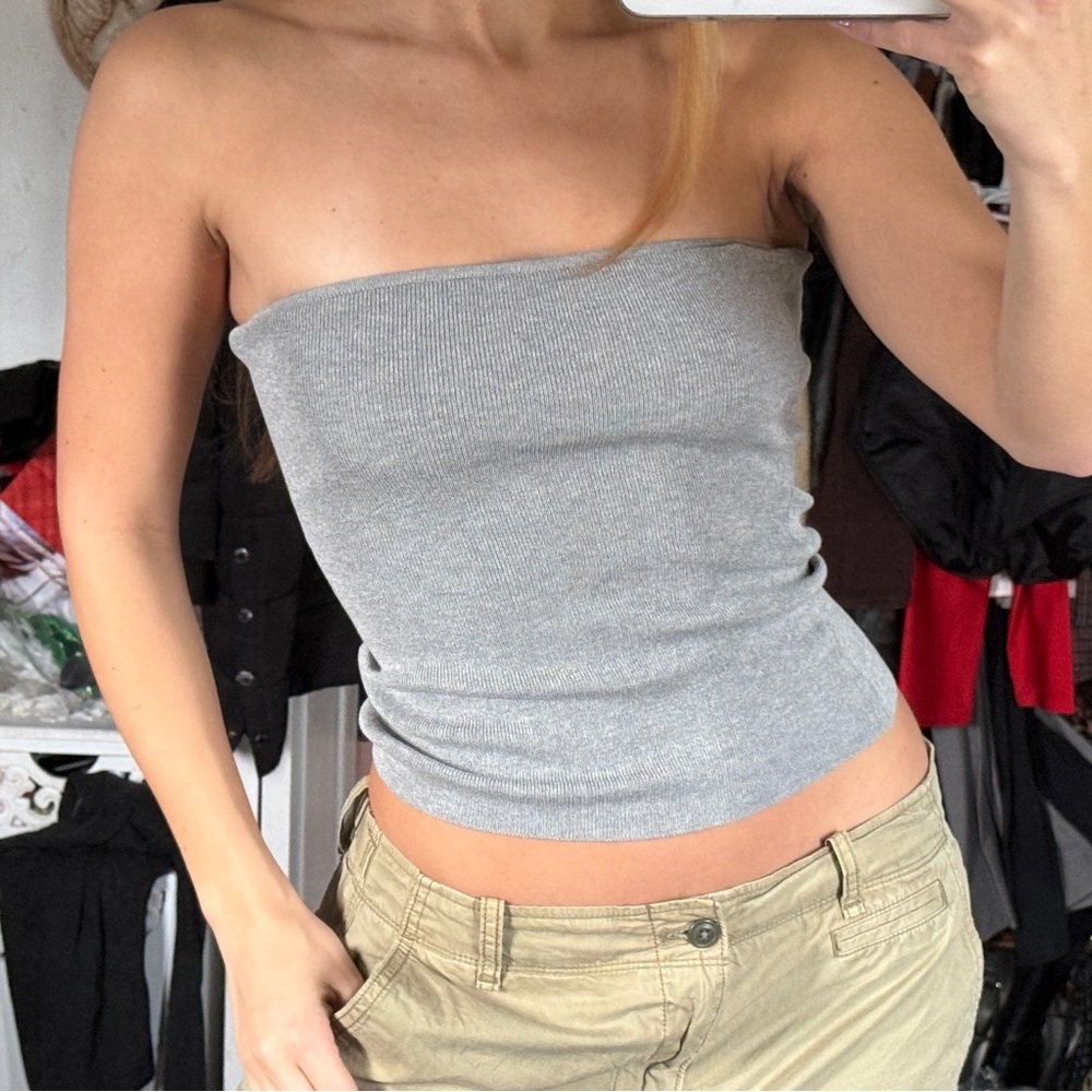 PacSun Gray Ribbed Tube Top